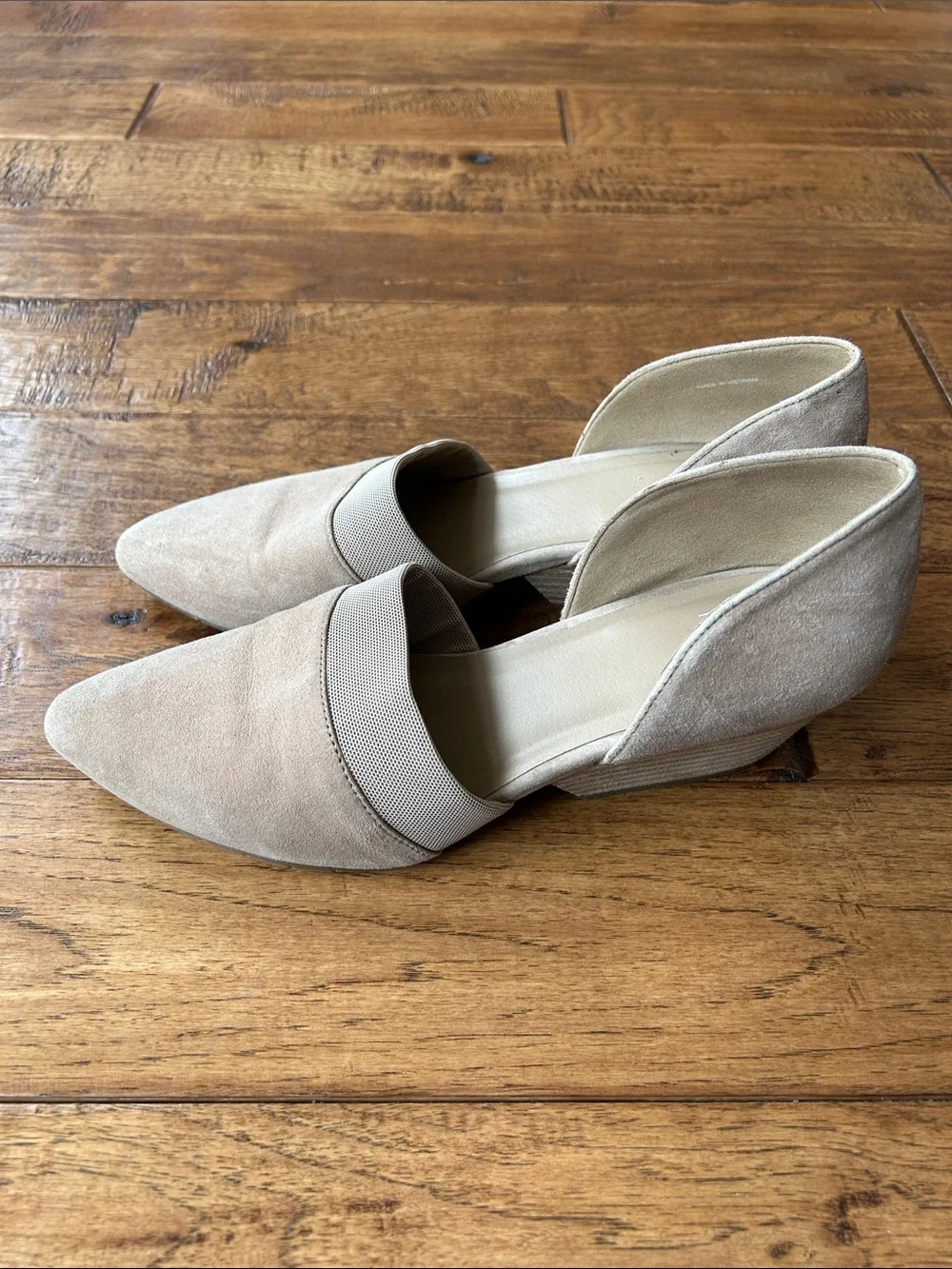 Eileen Fisher Hilly Suede D'Orsay Wedge Heel Pump Tan Size 9
